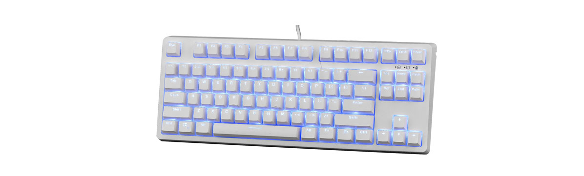 Bàn phím cơ E-Dra EK387 Mechanical Gaming Outemu Brown switch White Case Blue Led USB sử dụng switch outemu bền bỉ